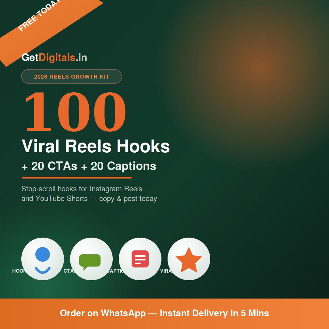 100 Viral Reels Hooks + 20 CTAs + 20 Caption Templates
