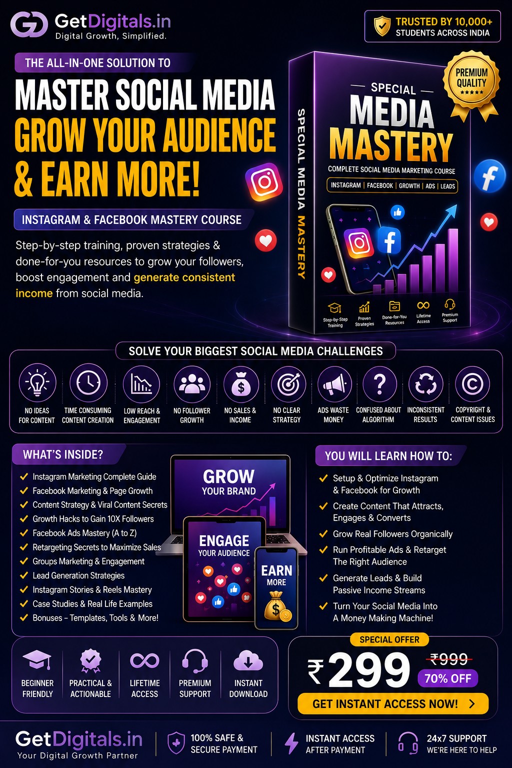 Social Media Mastery — Instagram & Facebook Marketing Course Box